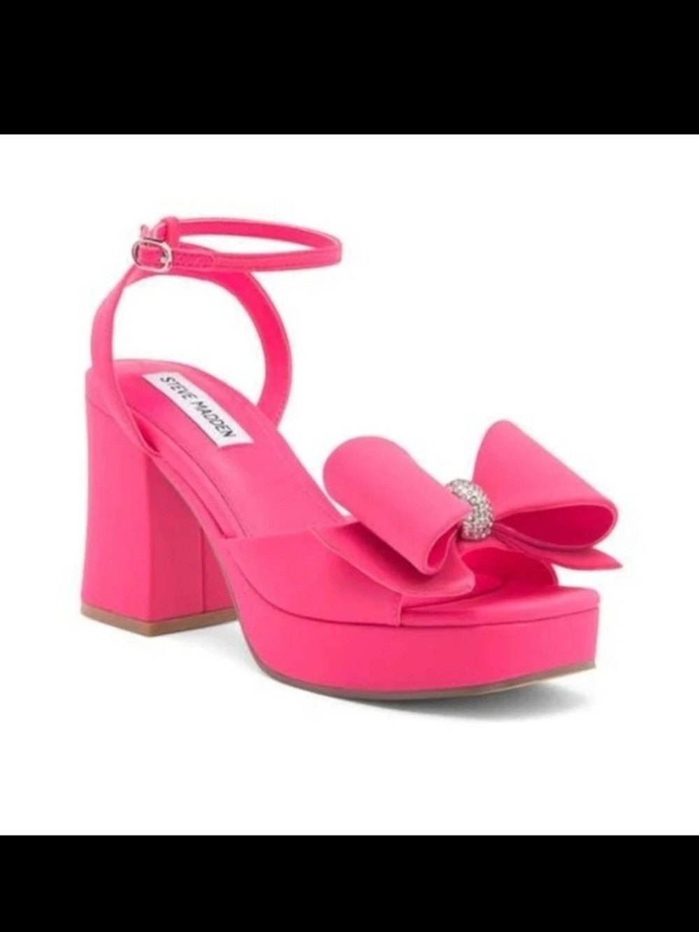 Steve Madden, Aerin Platform Heeled Sandals, Hot Pink, Size 7